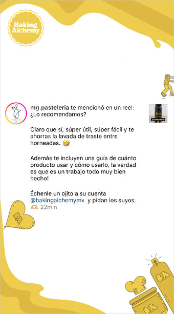 Testimonial de uso de Baking Alchemy en redes sociales 2.